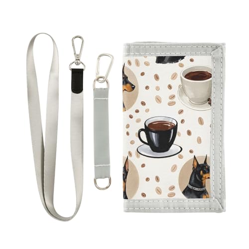 ALAZA Kids Wallets for Boys Girls Toddler Trifold Wallet Children Small German Shepherd Coffee Dog with Zipper Coin Pocket