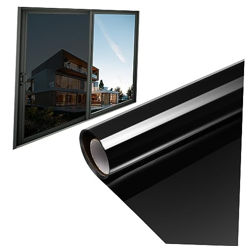 Vinilo de privacidad para ventanas 200x50 cm PVC negro miniatura 1