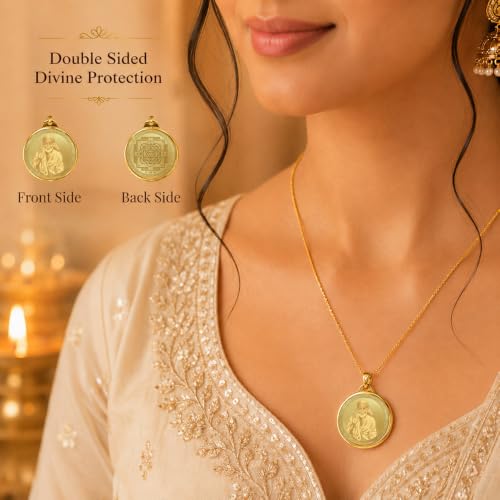 Image of DIVINITI 24K Gold Plated Double-Sided Religious Pendant with Premium Gift Box, Spiritual Locket for Men & Women, Devotional Jewellery for Gifting & Everyday Wear