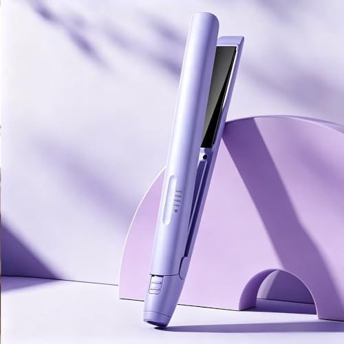 Plancha de pelo 2 en 1 mini portátil morada miniatura 1