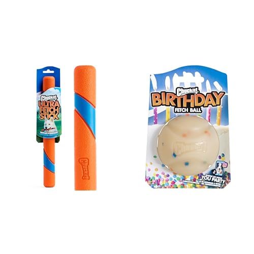 Chuckit Dog Toy Bundle 12 Inch Ultra Fetch Stick 2 5 Inch Birthday Fetch Ball for Dogs 20-60