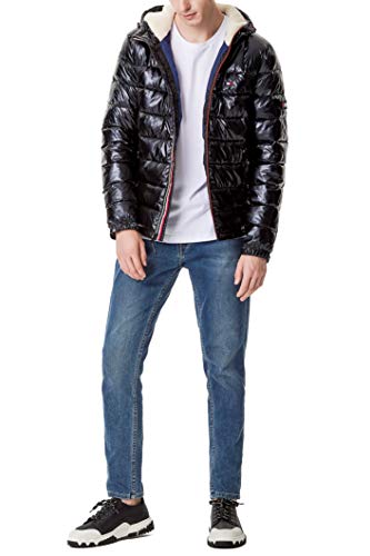 Image of Tommy Hilfiger Men's Midweight Sherpa Lined Hooded Water Resistant Puffer Jacket
