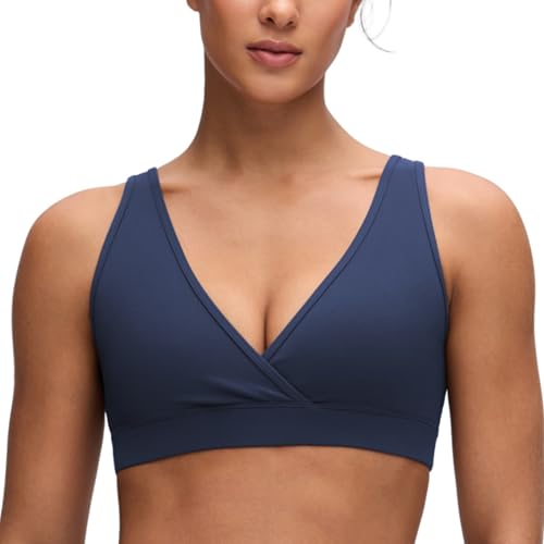 Image of CRZ YOGA Maternity V Neck Nursing Bras | Butterluxe, Doubled Lined, Light Support, Non Padded, Yoga, Extremely Soft, U Back, Wide Straps, Pregnancy and Postpartum