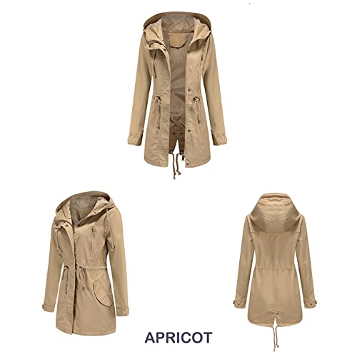 Easyoyo Casaco de Anoraque de Algodão Casual Militar de Primavera Feminino com malha de malha de mal