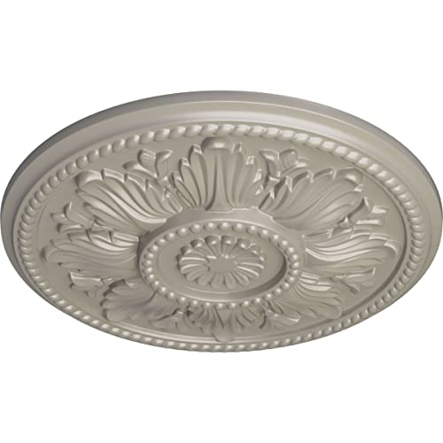 Image of Ekena Millwork CM18EDPWS Edinburgh Ceiling Medallion, Pearl White