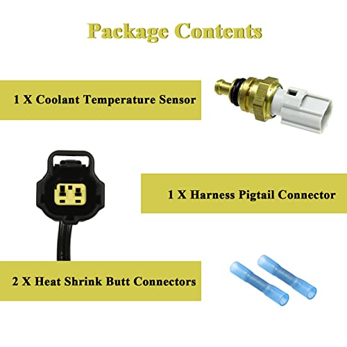 Hyat Tx104 Engine Coolant Water Temperature Sensor & 158-0421 Repair Connector Pigtail Harness Replacement For Ford Escape Fusion Focus 1L2Z-12A648-Aa /Xs6F-12A648-Ca #TOP1