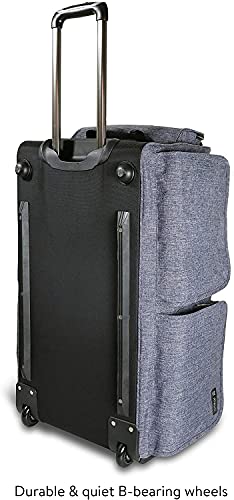 Mavii Garment Rack Duffel-Wheeled 28 Inch Collapsible Bag, Travel Costume Rack Rolling Upright Luggage, Grey