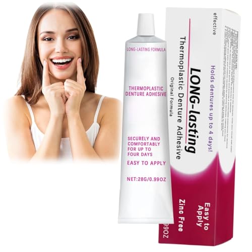 Thermoplastic Denture Adhesive,Denture Adhesive,Comfortable Non-Glue Dentu/re Adhes/ive Cream,Long Holding Dentu/re Reliner,Convenient Dental Glue for Teeth,Improves Dentur/e Fit,Comfort and Stability