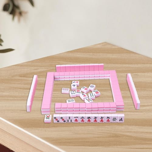 Juego Mini Mahjong Clásico Chino, 144 Fichas, Rosa miniatura 4