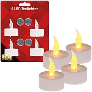 4 Idena LED Tea Lights / incl. 4x CR2032 Batteries - Set of 1