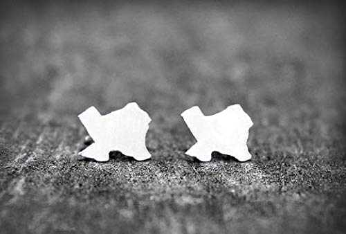 Yinlin Tiny Outline Texas State Map Stud Earring For Girls(Silver) #TOP3