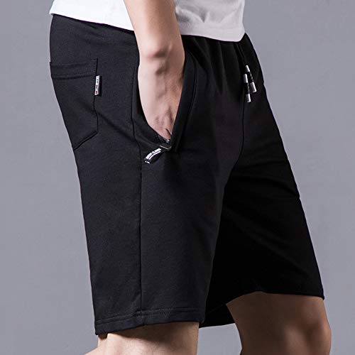 Sitmptol Big Boy's Shorts Casual Cotton Workout Drawstring Summer Beach Shorts With Elastic Waist And Pockets M Black #TOP2