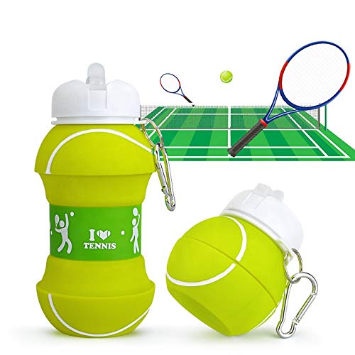 Faltbare Silikon-Wasserflasche Mit Pickle Ball Design – Praktisch Für Unterwegs