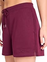 Reebok Women’s Campus 4.5” Short, Standard Fit, Midweight Cotton-Poly Fabric, Black Cherry, Large — image 3