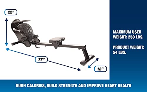 Stamina Ats Air Rower, Black - Smart Workout App, No Subscription Required - Foldable Rowing Machine For Home W/Lcd Monitor, Dynamic Air Resistance #TOP2
