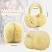 WATAME Earmuffs for Women Girls Faux Fur Fuzzy Headband Foldable Ear Covers Cold Weather Accessory (Yellow)