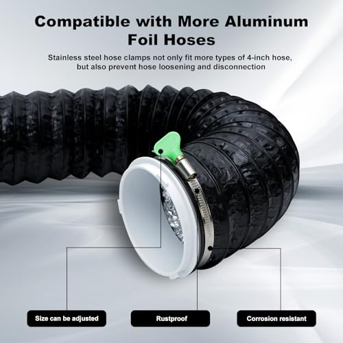 Image of Dryer Vent Hose For Tight Space,Dryer Vent Connector Kit with 4 Inch 10 Feet Hose,90 Degree Dryers Vent Elbow,Space Saving and Easy to Install