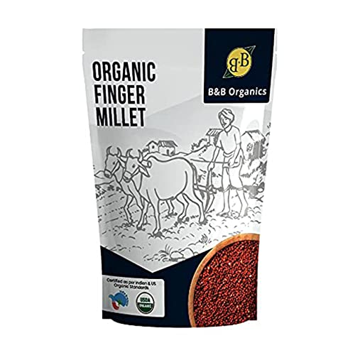 B&B Organics Finger Millet (Ragi) (500 G / 1.1 Pound) (Indian Millet | Gluten Free | Whole Grain | Usda Certified) #TOP15