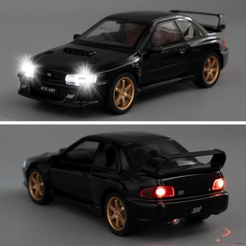 Image of FEXXA 1 /32 Compatible for Subaru Impreza WRX STI Model Car, Pull Back Diecast Collectible Car Toy with Sounds & Lights for Kids Boys Girls and Adults, Gift (Black)