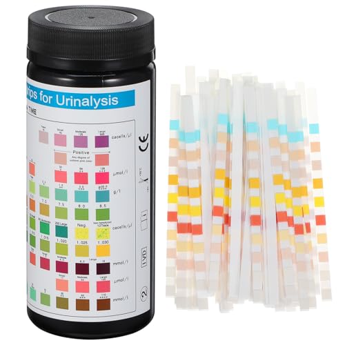 ORFOFE 100 Pcs 10-in-1 Urine Ketone Test Strips Medical Ph Test Strips for Home Health Monitoring Kidney Liver UTI Analysis