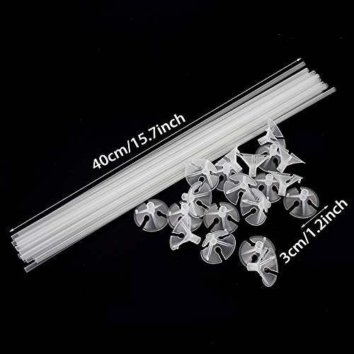 Videlly 100 Pieces Balloon Sticks 16Inch Bobo Balloons Sticks Clear Plastic Balloon Sticks Holders With Balloon Cups For Party Wedding Birthday Anniversaries Valentine’s Day Decor Party Supplies #TOP1
