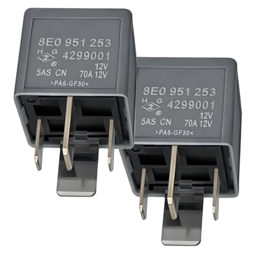 2PCS 12V 70A 4-Pin Normally Open Power Relay for Fuel Pump/Fan Circuits, OE#8E0951253 / 8E0 951 253, Relay 614, Ref 191937503 443951253J 8D0951253 7M0951253A 4H0951253
