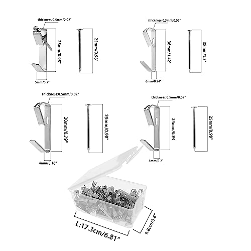 Image of 100 Pieces Picture Hanging Kit with Screws,SAFYY Picture Hooks for Hanging Pictures Heavy Duty,Wall Painting Hanging Hooks Picture Frame Hooks for Wall Mounting(Silver 30LB*70，50LB*20,100LB*10)