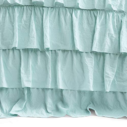 Lush Decor Lush Décor Allison Ruffle Skirt Bedspread Aqua Shabby Chic Farmhouse Style Lightweight 2 Piece Set Twin Xl, #TOP4