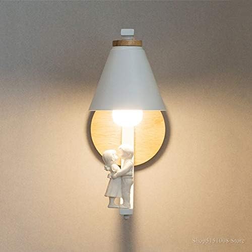 Wall Lamp Nordic Bird Wall Lamp Bedroom Lamps Bed Lights Compatible with Home Postmodern Indoor Lighting Living Room Deco Corridor Wall Light Fixture (Lampshade Color : Black C) (White D)