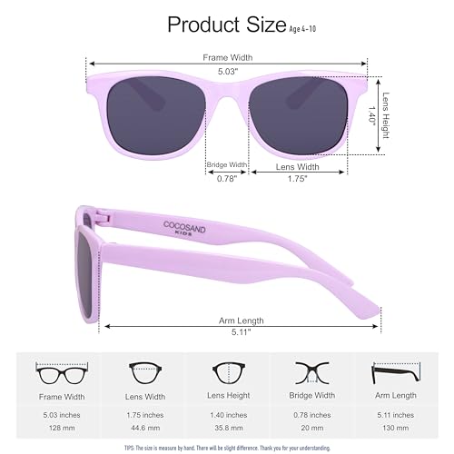COCOSAND Óculos de sol infantis com armação flexível polarizada proteção UV400 para meninos e menina