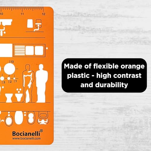 Schablone Sanitär - 1:50 Zeichenschablone Sanitär - Schablone für Ingenieur Architekt - Technische Architektur Innenarchitektur Möbel Zeichenschablone