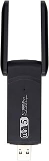 Antenli Wifi Adaptörü AC1300Mbps Dual Band USB WiFi Adaptör | 2.4G/5G Kablosuz Ağ Adaptörü | USB 3.0 Yüksek Hız | High-Gain Antenli WiFi Dongle | PC Laptop Masaüstü için Uyumlu | Windows & Mac