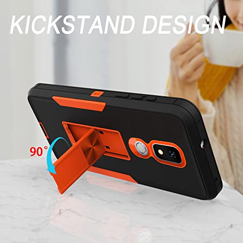 Compatible With Cricket Icon 3 Case (3Rd Version), At&T Motivate 2 (2Nd) Case, Cricket Splendor Case With 2 Pack Screen Protector,Built Kickstand, Heavy Duty Protective For Icon 3 Phone Case Orange #TOP2