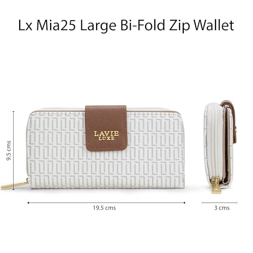 Image of Lavie Luxe Women's Mono Mia25 Bifold Zip Wallet |Gift For Ladies
