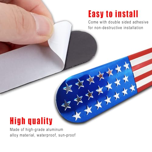 Image of USA Metal Flag Car Fender Emblem Decal for Vehicles American Embossed 3D Auto Badge for Jeep for GMC for Chevy for Ford F150 Bronco for Honda for Toyota Tacoma SUV Truck Motorcycle Pickup Accessory