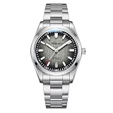 ADDIESDIVE Orologio da uomo automatico di lusso con quadrante a crepa sfumato NH35A orologio meccanico per uomo donna luminoso 100 m impermeabile moda elegante orologi eleganti, Grigio, casual