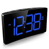 Alarm Clock, Large Display Digital Clock with 2 Alarms and Easy to Use, 6-Level Dimmer, 3-Level Alar