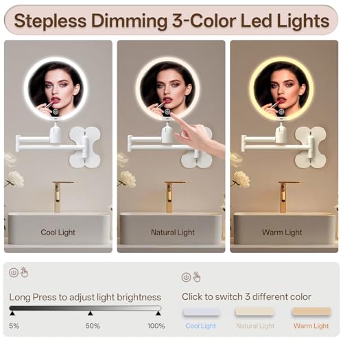 Espejo de Maquillaje de Pared LED 6" Doble Cara miniatura 5