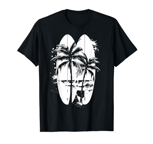 Tavola da Surf Palme Surfing Beach Vintage Surfer Maglietta