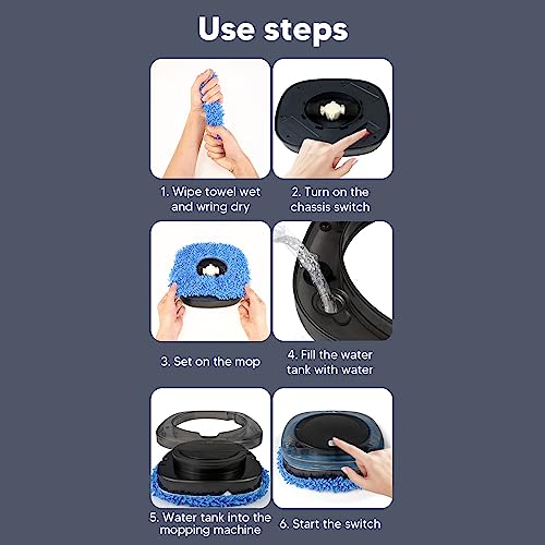 Robot para Fregar Pisos, Máquina Automática para Fregar Pisos, Robot Inalámbrico para Fregar Pisos de Alta Eficiencia, Robots para Fregar Automáticamente con Aspiradora con Tanque de Agua(Plata) - imagen 7