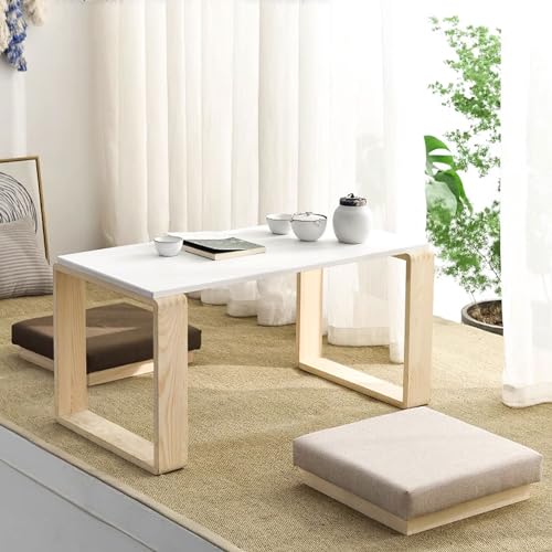 Table de sol japonaise blanche au design épuré pour intérieur chic - 2