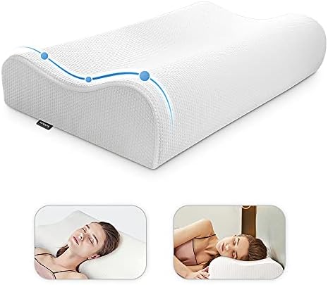 Sufuhom Pillows Memory Foam CertiPUR-US, Contour Pillow Ergonomic Cervical Support Pillow for Head Neck and Shoulder Pain Relief Sleeping Orthopedic Pillow for Side, Back, Stomach Sleepers