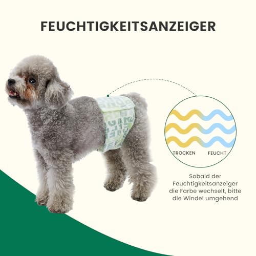 Gardner Pet Einweg-Hundewindeln für Rüden, 30 Stück, Hunde Windeln mit Nässeindikator, 6 Lagen auslaufsicher, Hochsaugfähige Rüdenwindeln für Welpentraining, Markieren, Inkontinenz, Reisen, M