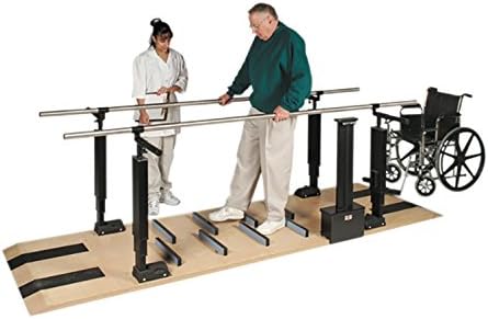 Fabrication Enterprises 15-4142 Professional Hi-Low Parallel Bars, Electric Platform Mounted, 15' Length Platform, 300 lb. Capacity