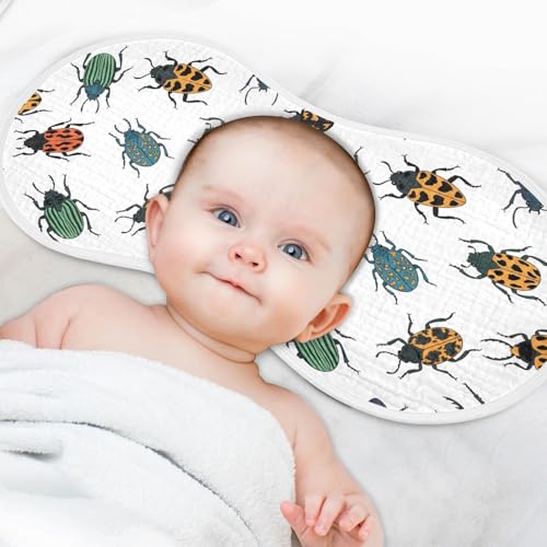 J JOYSAY Clored Cute Animal White Baby Burp Cloths for Boys Girls Large 22''x11'' Cotton 4 Layer Burping Cloths for Baby Spit Up one sizex24