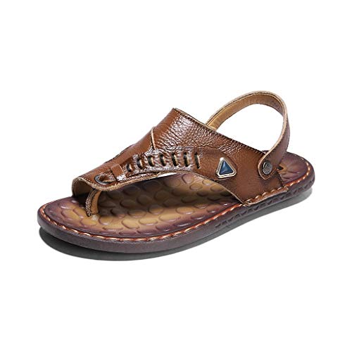 Sandalias de playa para hombres de cuero genuino ideales para paseos marítimos de verano