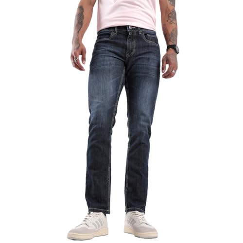 Image of WROGN Men's Cotton Stretch Jeans | Solid | Slim Fit