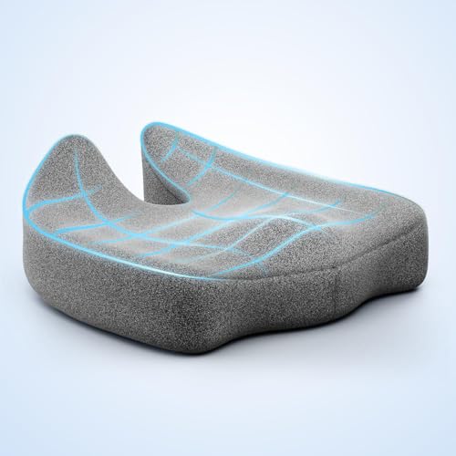 Image of Memory Foam Bed Pillow,Adaptive Pillows for Neck Pain Relief,Medium Firm Pillow for Side,Back,and Stomach Sleepers Keep Pressure Relief to Deep Sleep Home Chair, Car, Wheelchair (Grey, Seat cushion)
