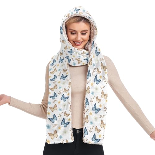 Bonnet à capuche chaud pour femme qui protège le cou et les mains du froid
