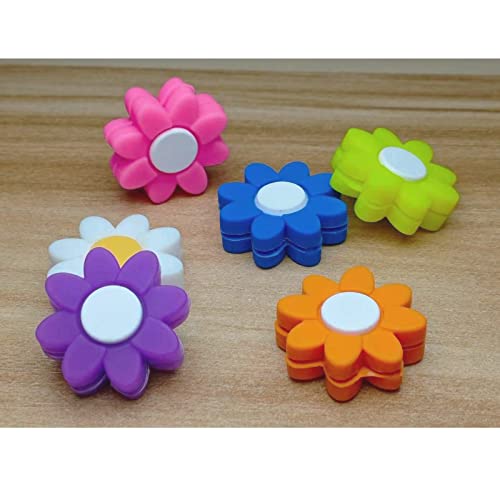 FKYzixeh Tennis Racket Dampeners, Tennis Racket Shock Absorber, Cute Pattern Tennis Accessories (6 Pcs Colorful Flowers) - Thumbnail 7